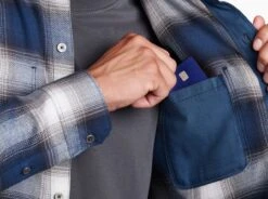 The Law™ Flannel -Sports Clothing Shop 7373 law flannel ls blue gravel detail 3 pdp photo