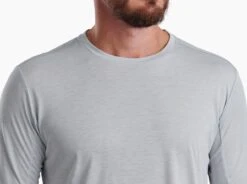 Acceleratr™ Crew -Sports Clothing Shop 7492 accelaratr ls crew pebble gray detail 2 pdp photo