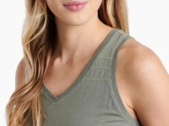 Arabella™ V-Neck Tank -Sports Clothing Shop 8498 arabella v neck tank sage detail 1 pdp photo